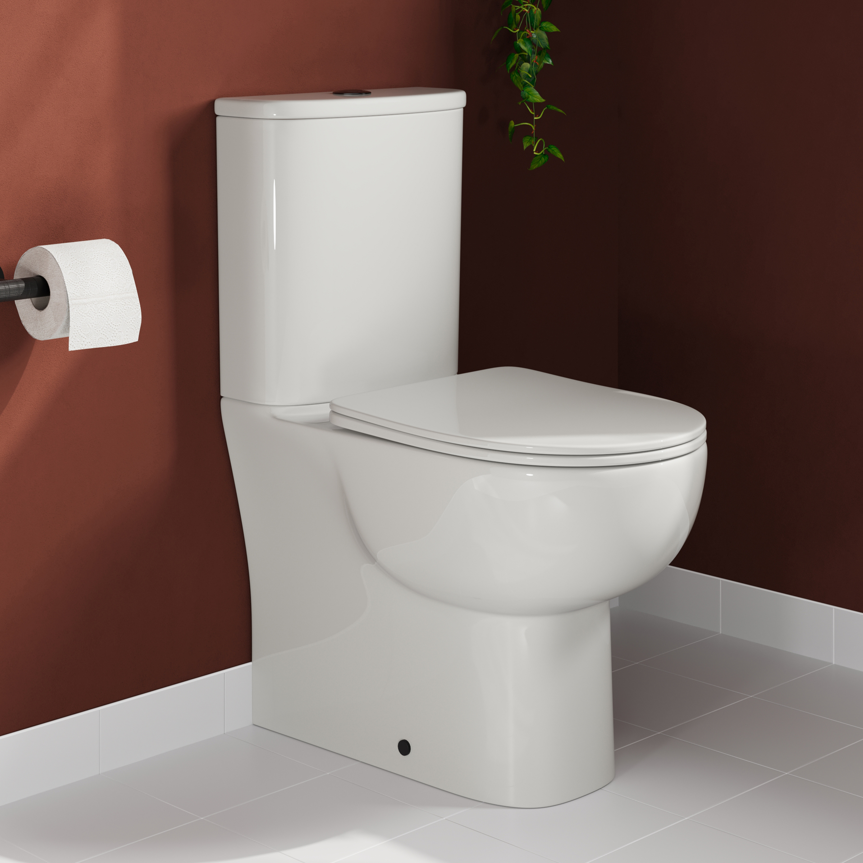 Harbour Serenity Rimless Fully Back to Wall Comfort Height Toilet with Cistern & Soft Close Seat