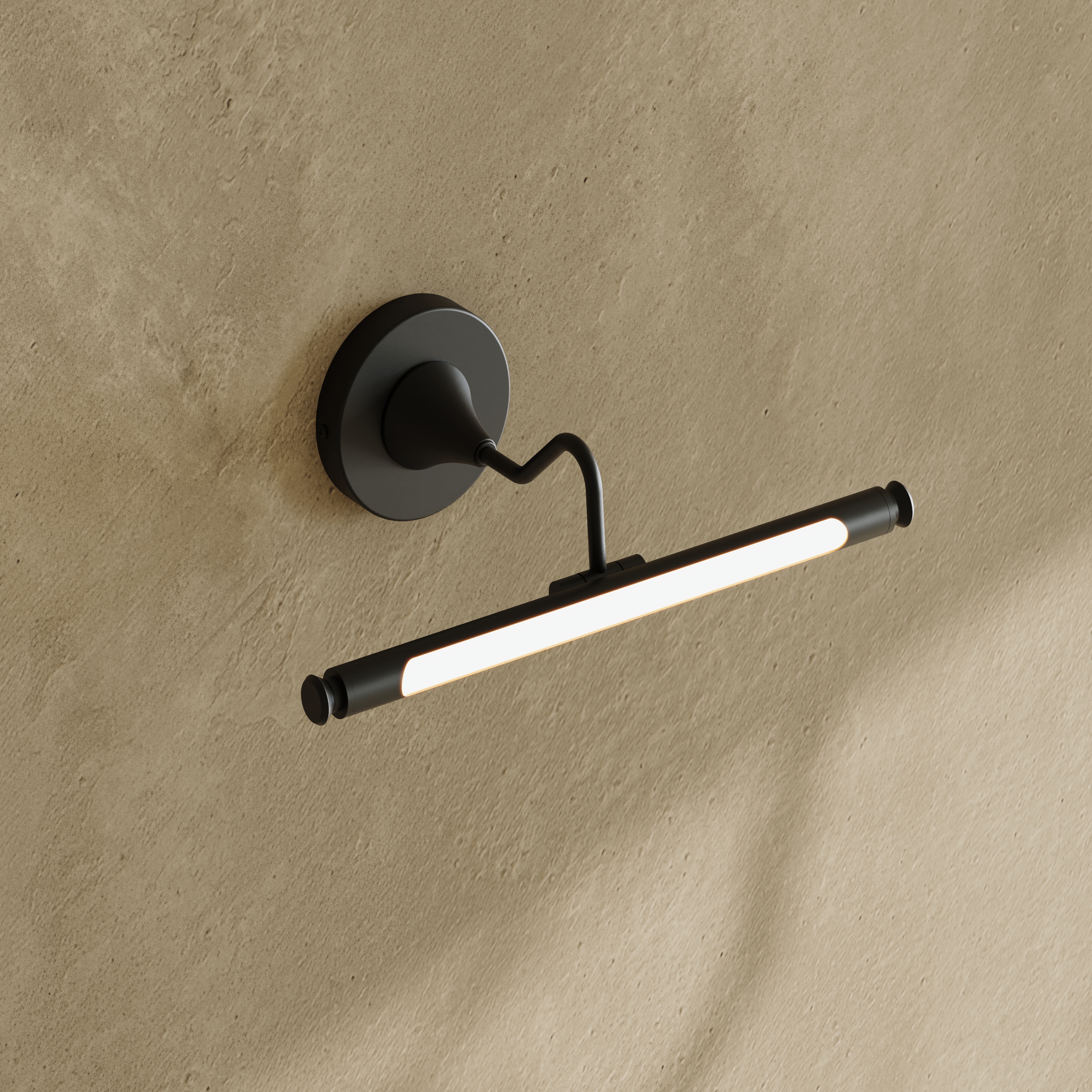 Finn Matt Black Framed Mirror with Picture Wall Light