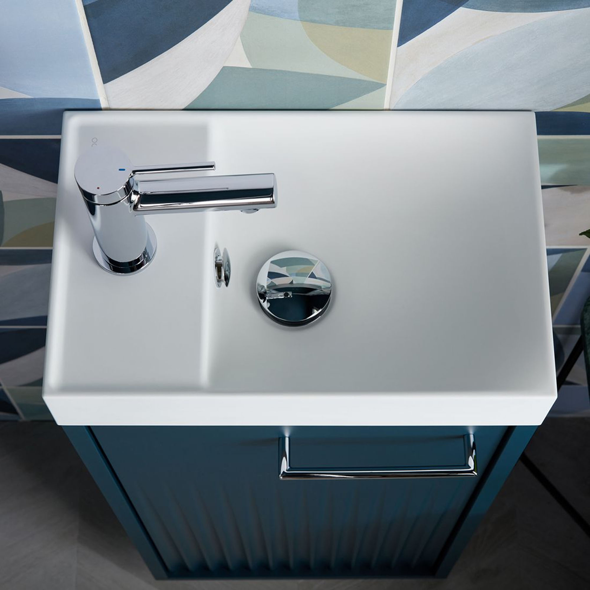 Vado Safari 400mm Fluted Cloakroom Floorstanding Vanity Unit & Basin