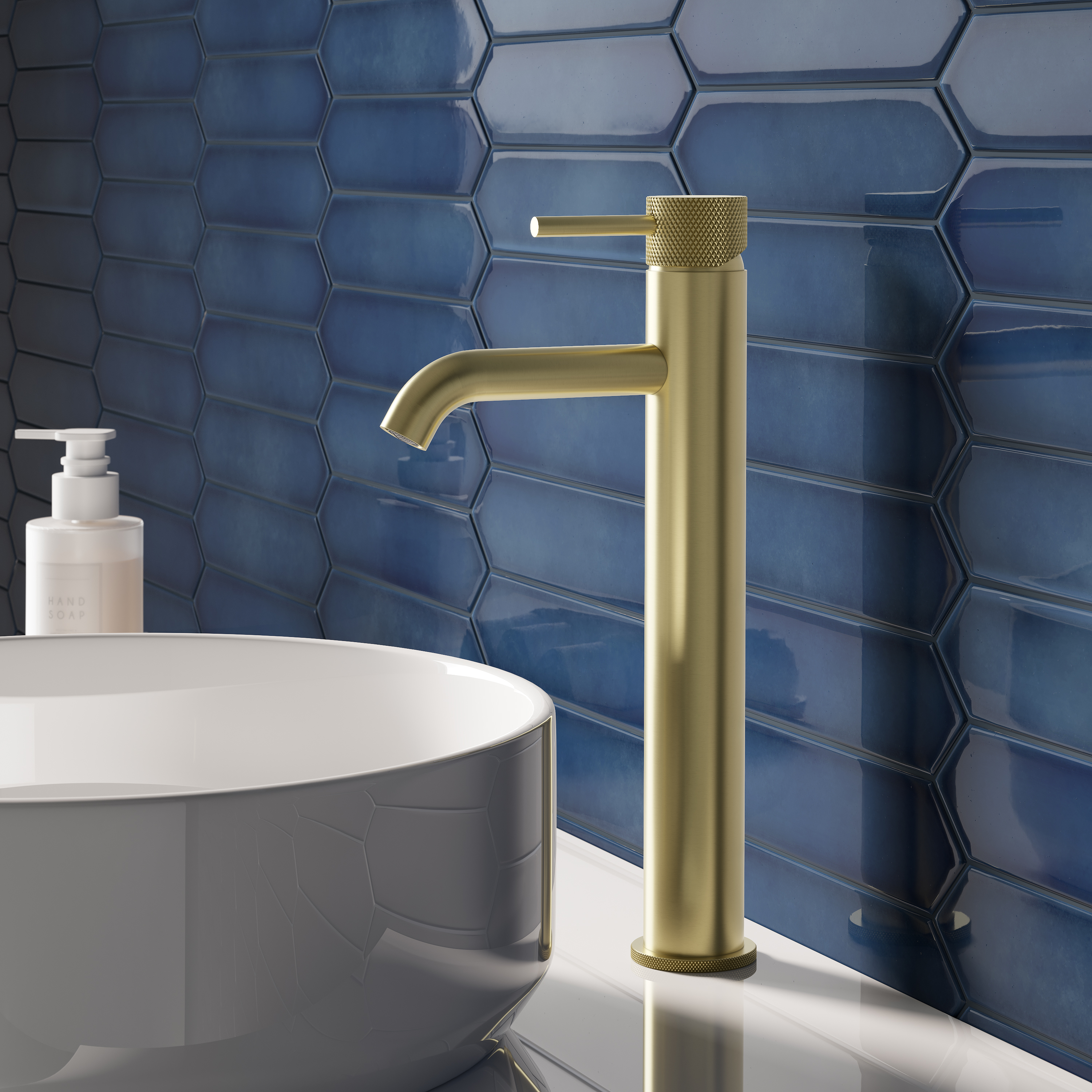 Harbour Clarity Knurled Tall Basin Mixer Tap