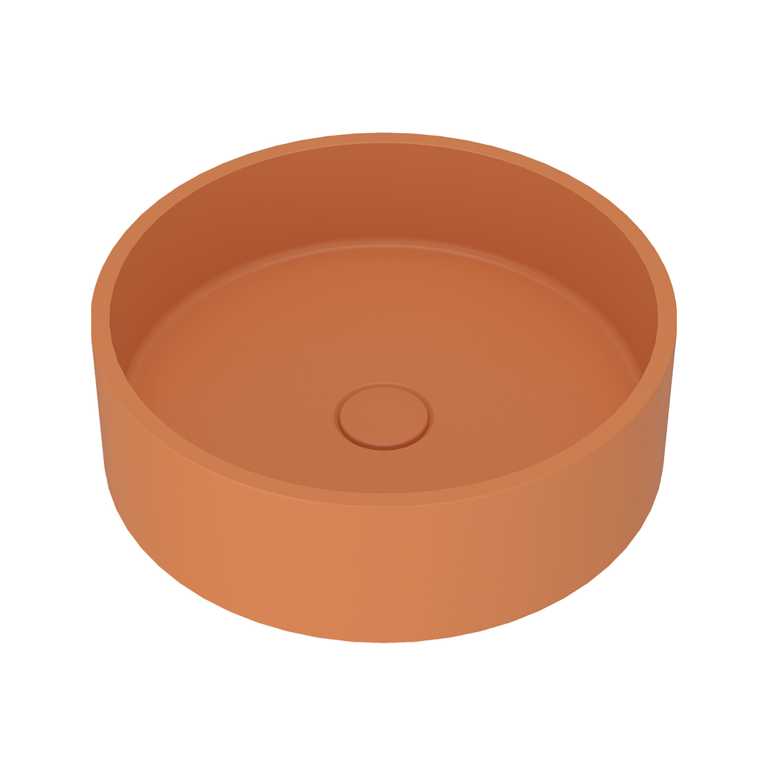 Harbour Concrete 390mm Round Countertop Basin - Burnt Orange
