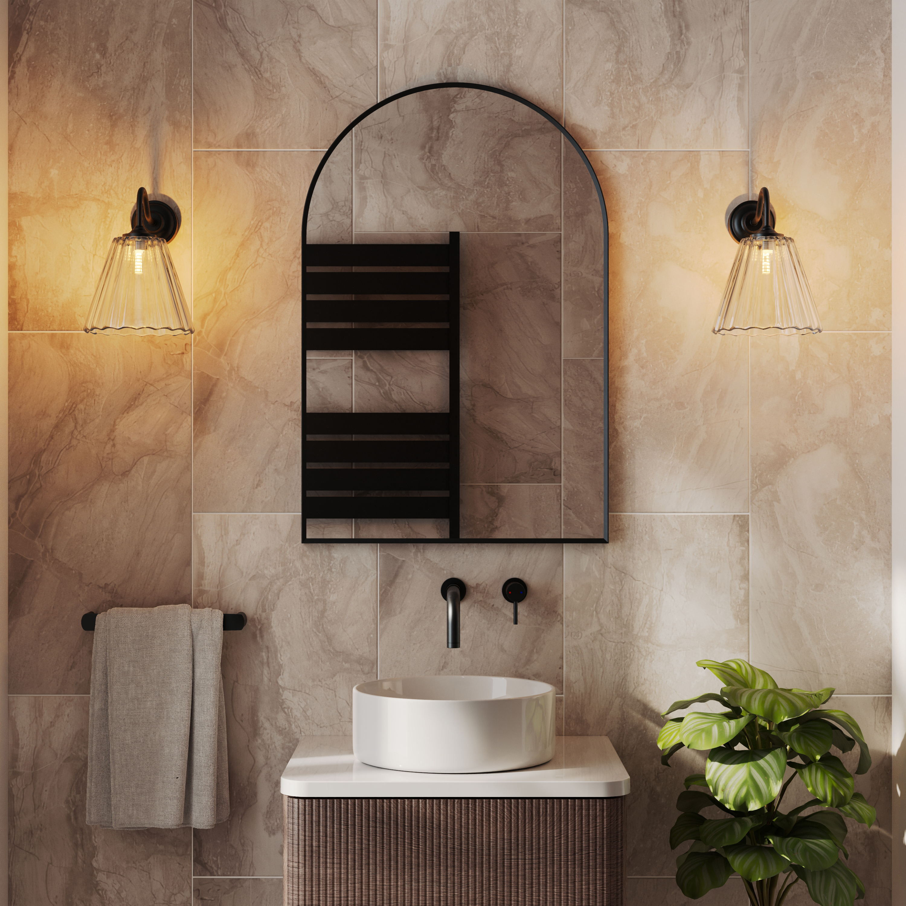 Butler & Rose Fluted Glass Shade Wall Light