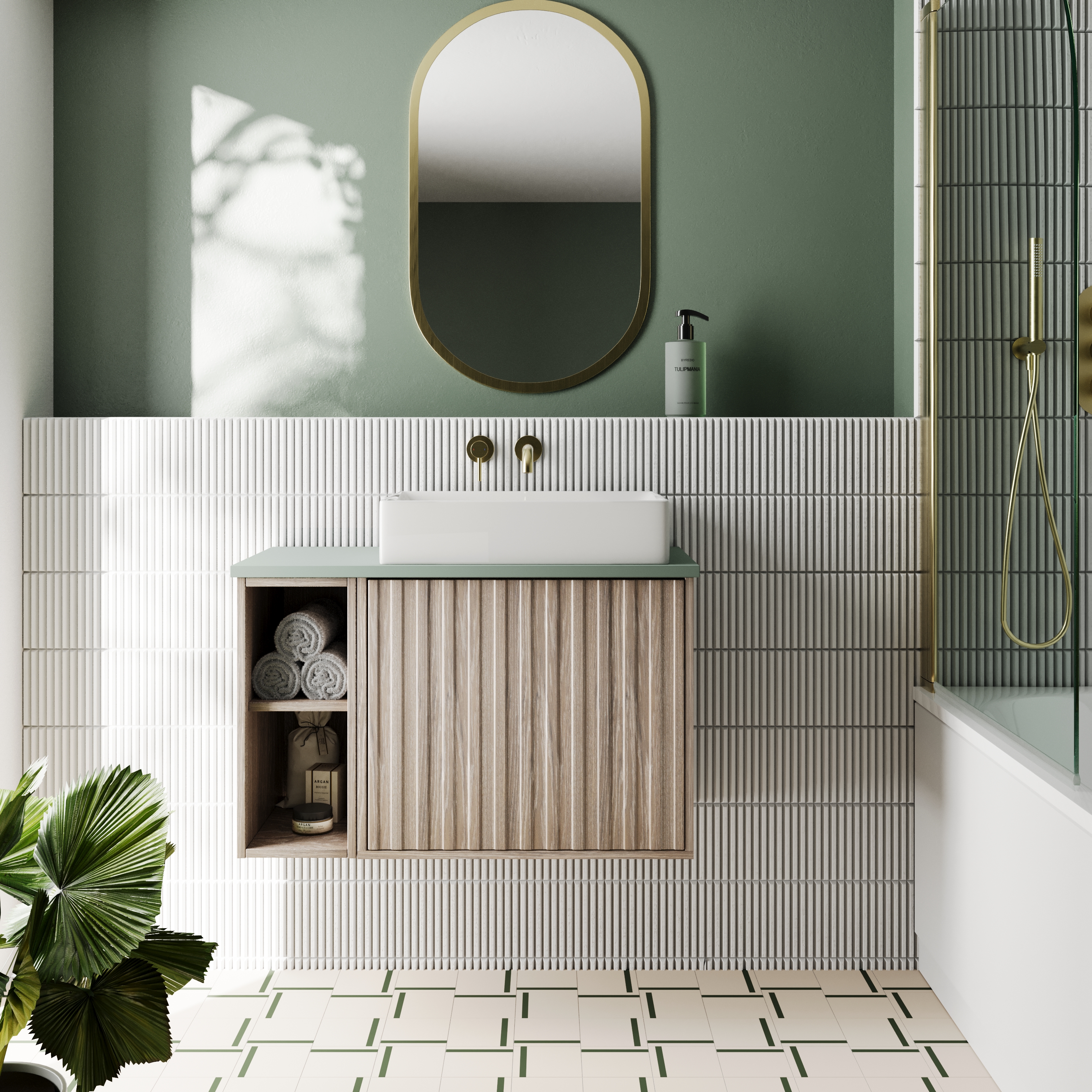 Billy 800mm Wall Hung Vanity Unit with Fluted Drawer Front & Countertop