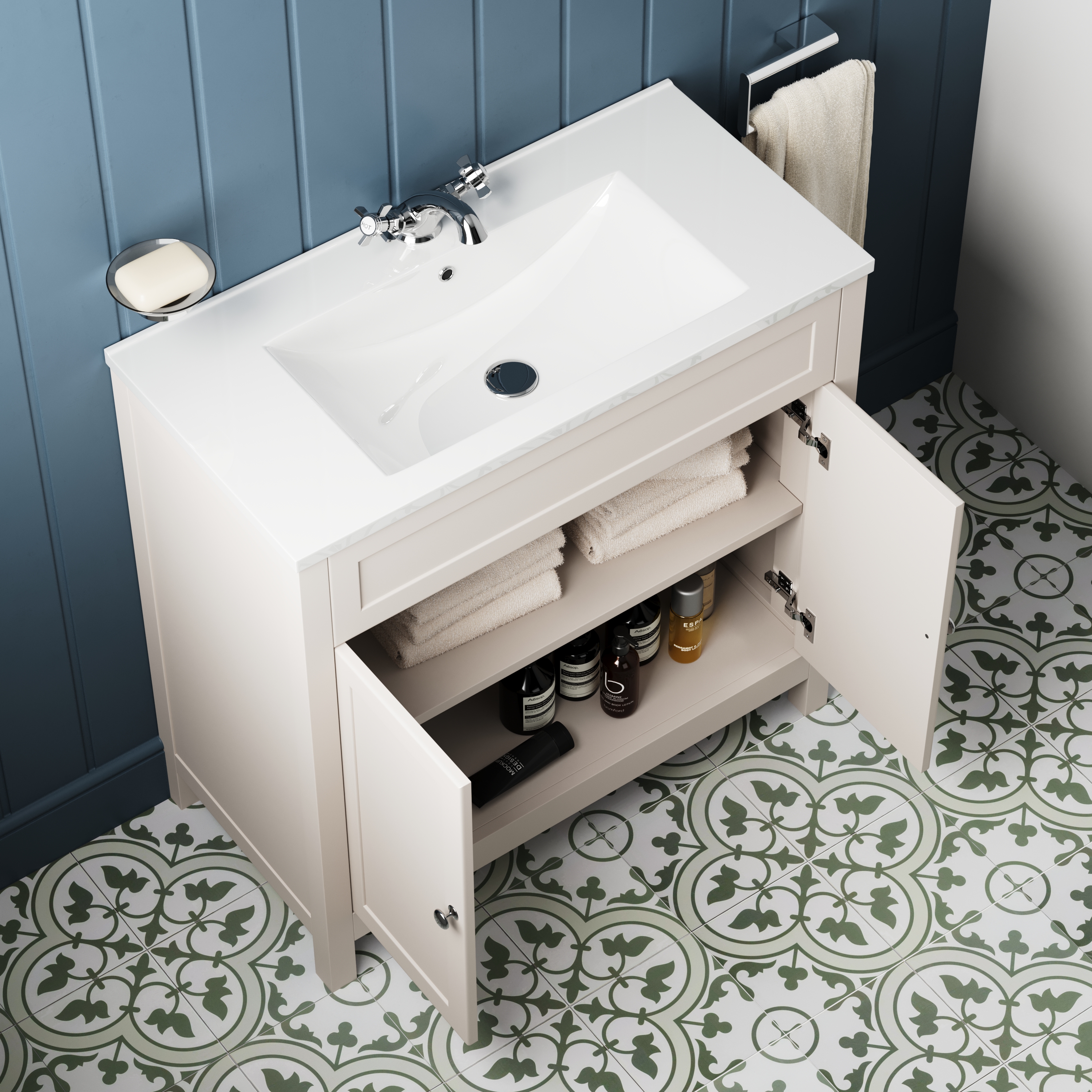 Butler & Rose Catherine Traditional 800mm Floorstanding Vanity Unit with Basin