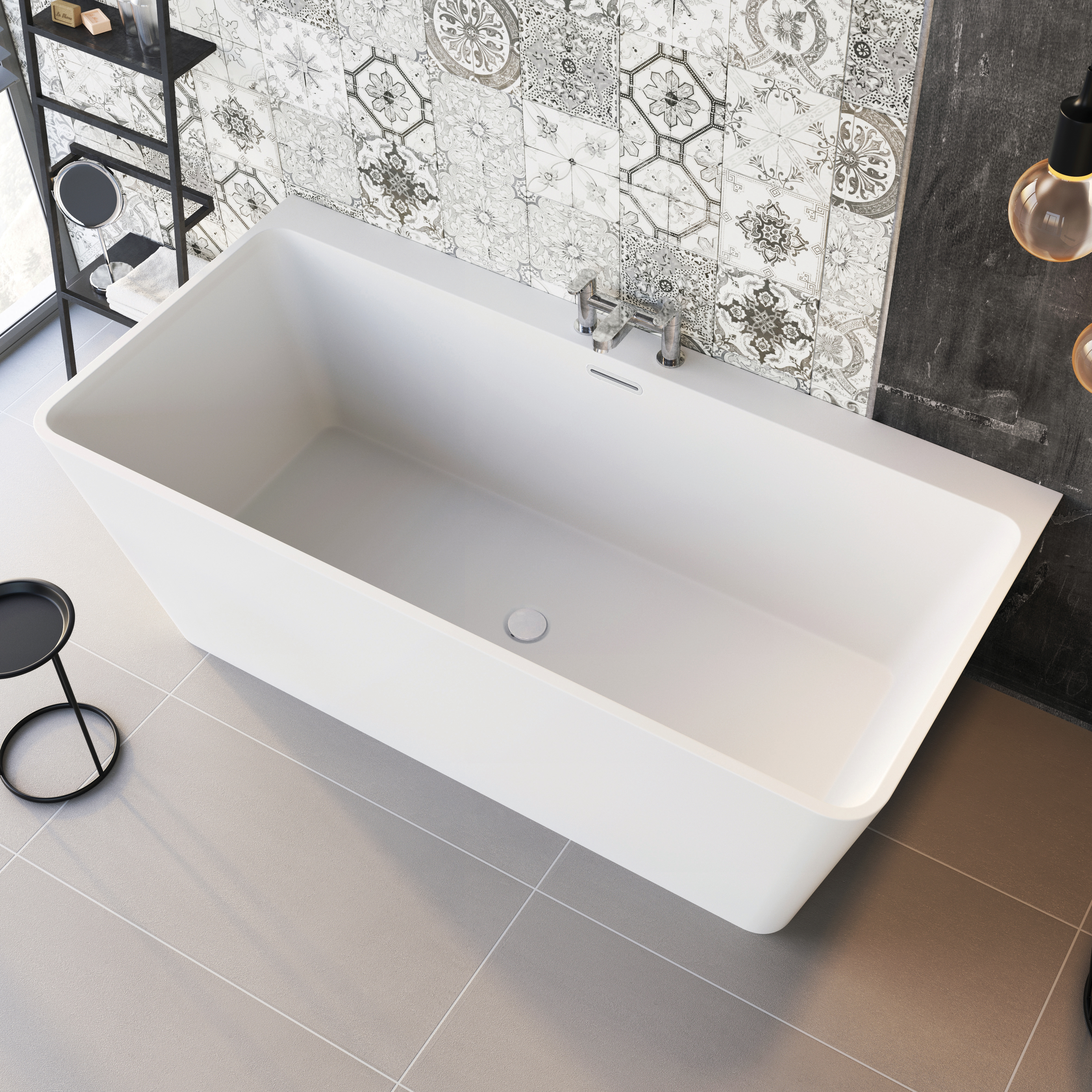 Julia Freestanding Back to Wall Acrylic Bath - 1680 x 800mm
