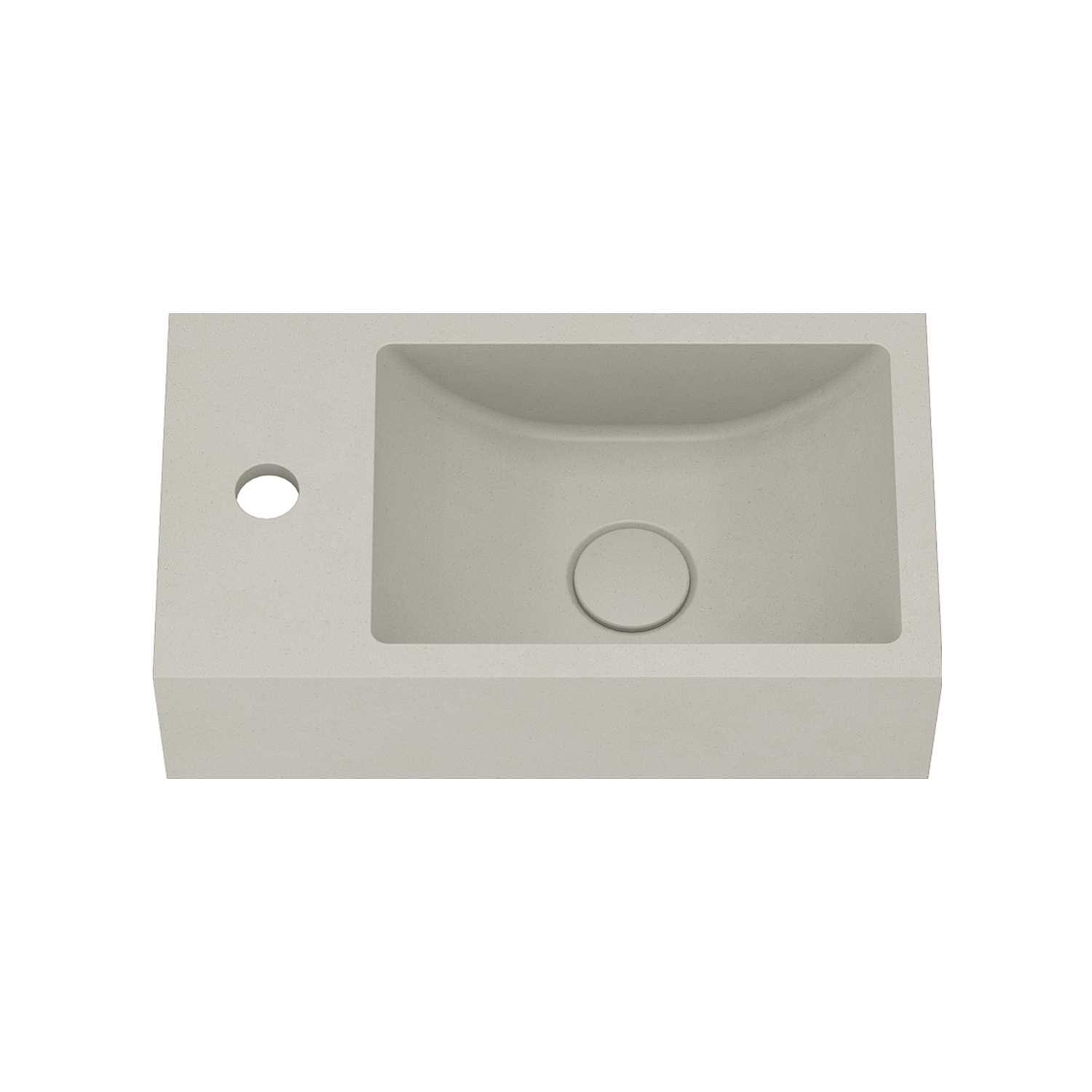 Harbour Concrete 400mm Cloakroom Wall Hung Warm Grey Basin & Frame