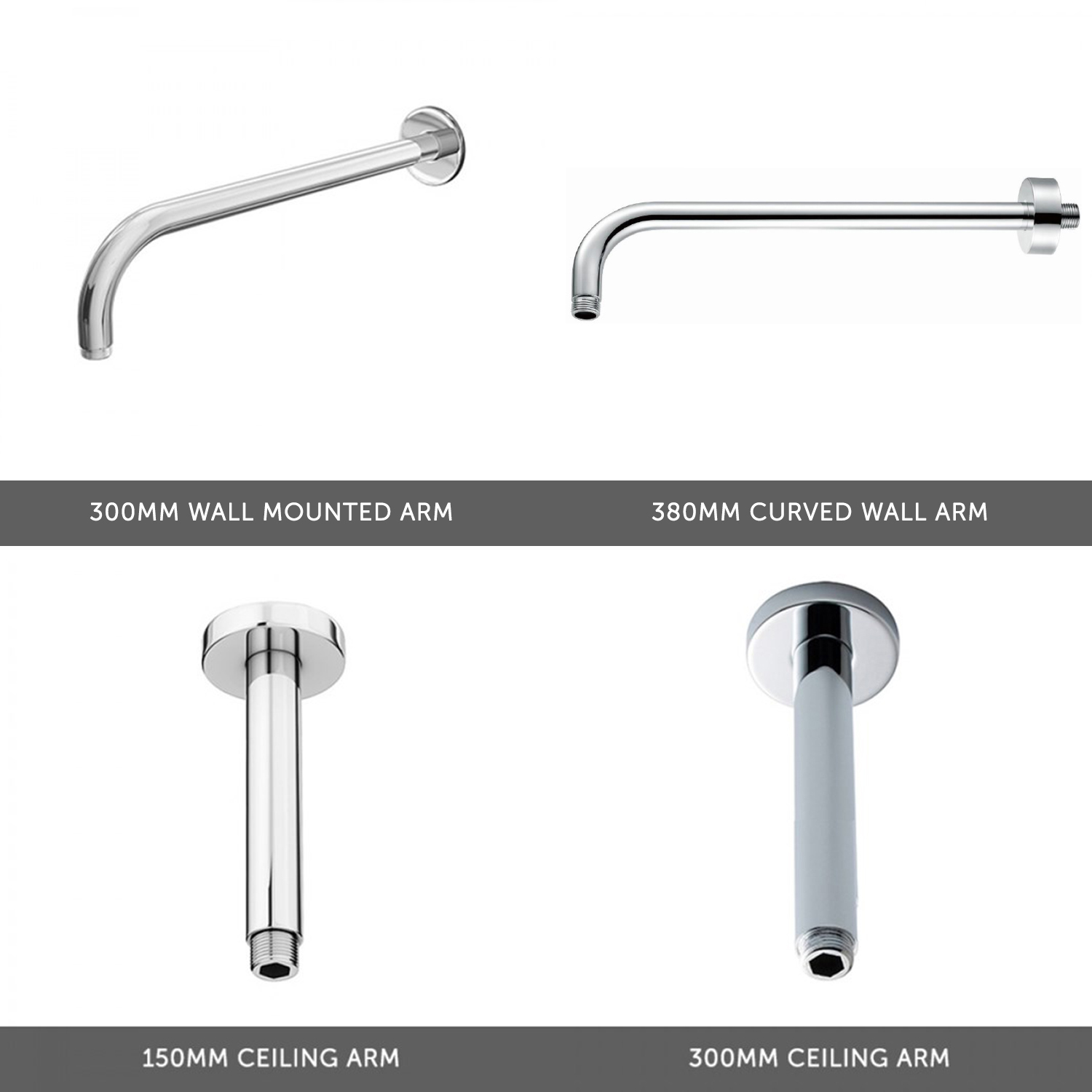 Orla Concealed Shower Valve, Fixed Head & Slide Rail Kit