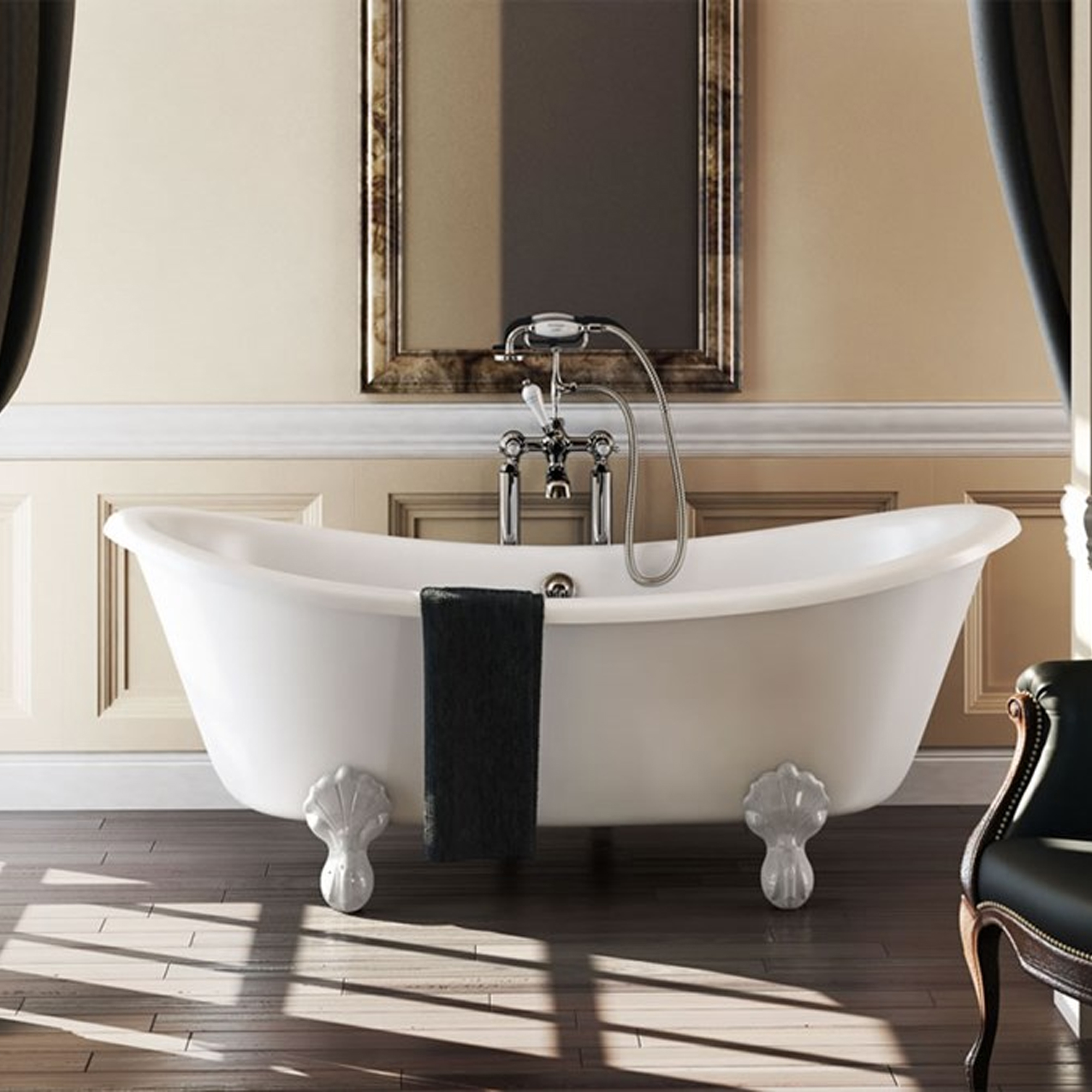 Burlington Bateau Roll Top Bath with Luxury Feet - 1640 x 700mm