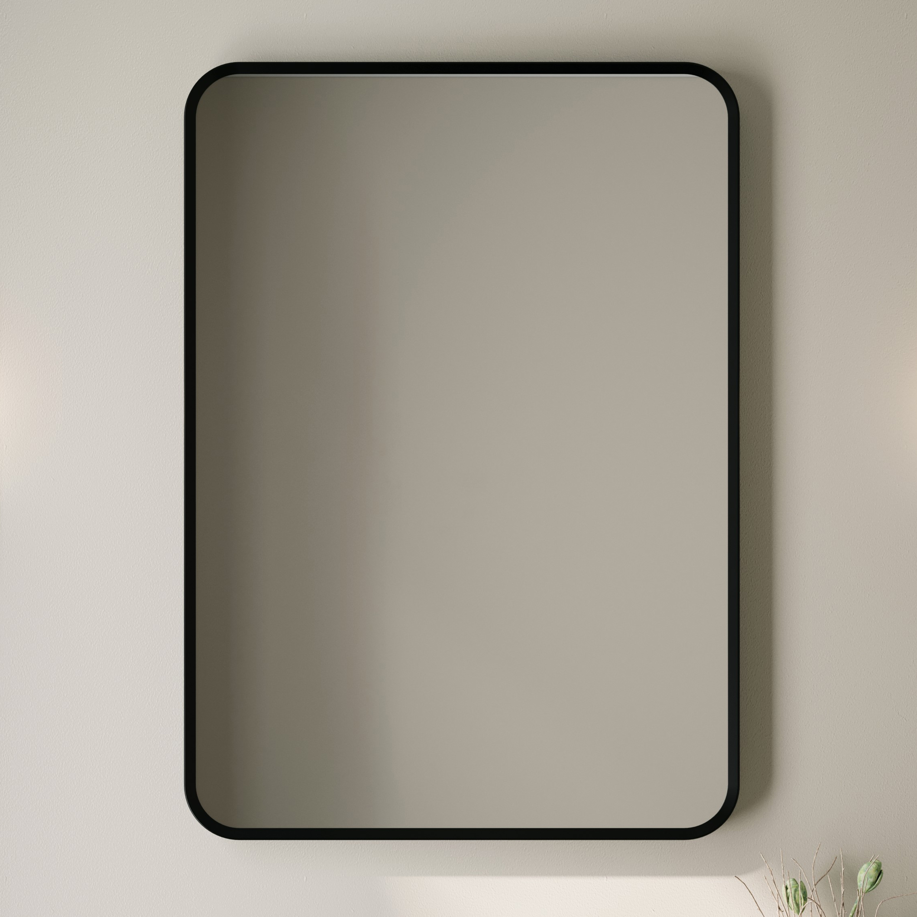 Finn Matt Black Framed Mirror with Picture Wall Light