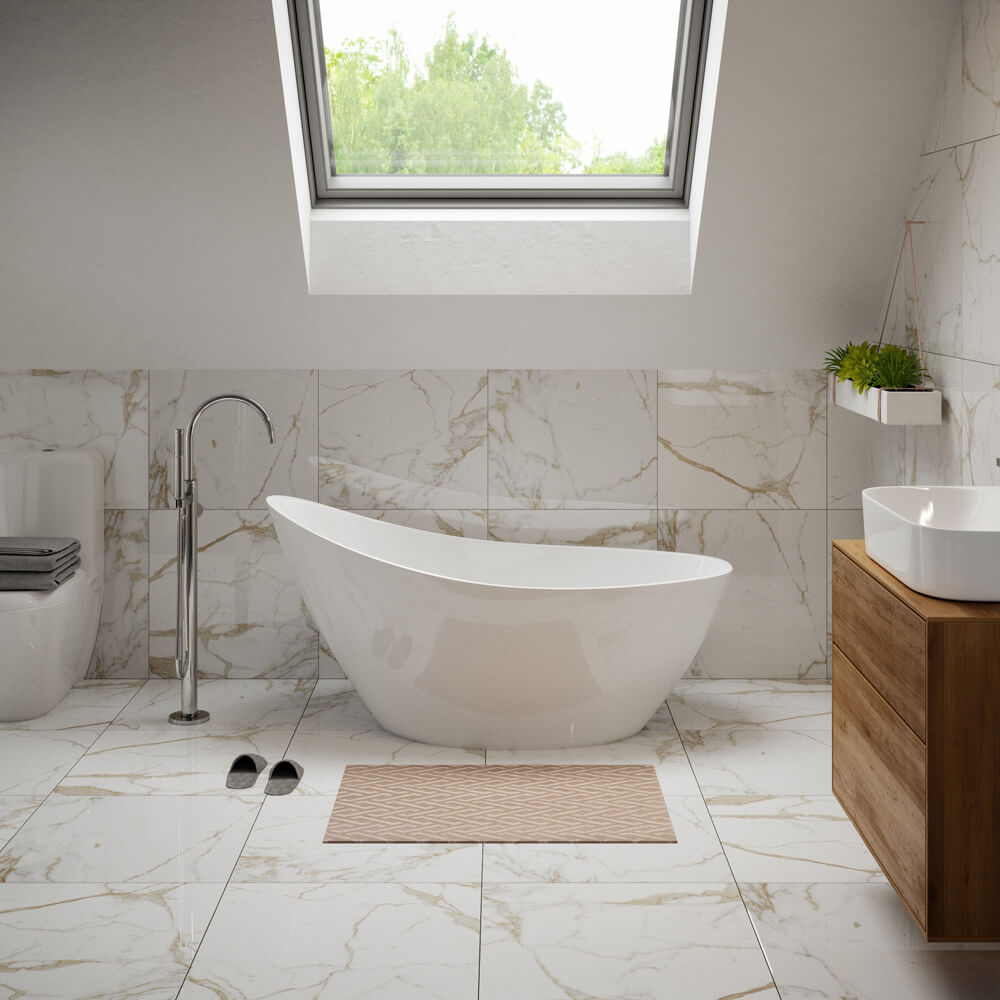Andreia Acrylic White Freestanding Bath - 1500 x 720mm