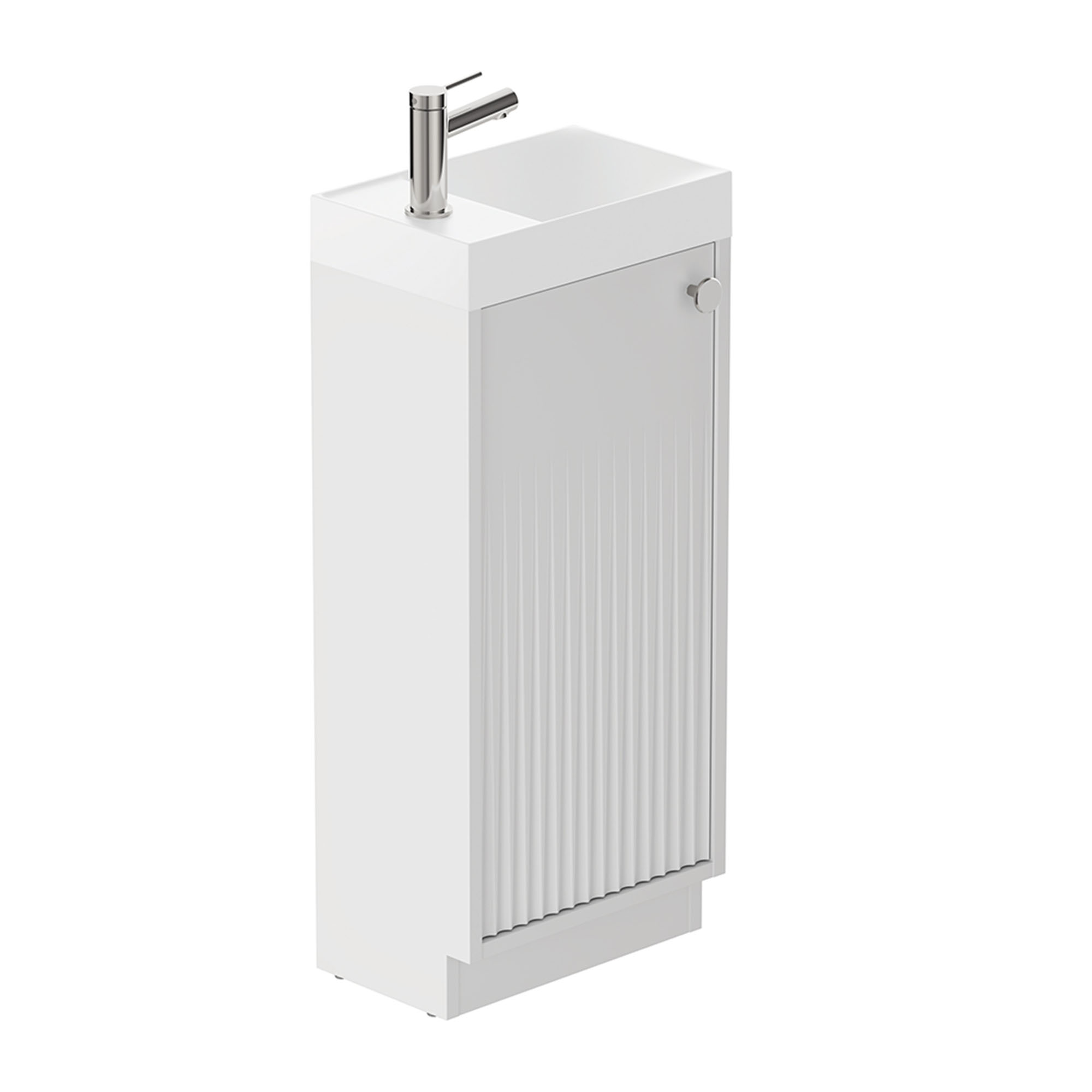 Vado Safari 400mm Fluted Cloakroom Floorstanding Vanity Unit & Basin