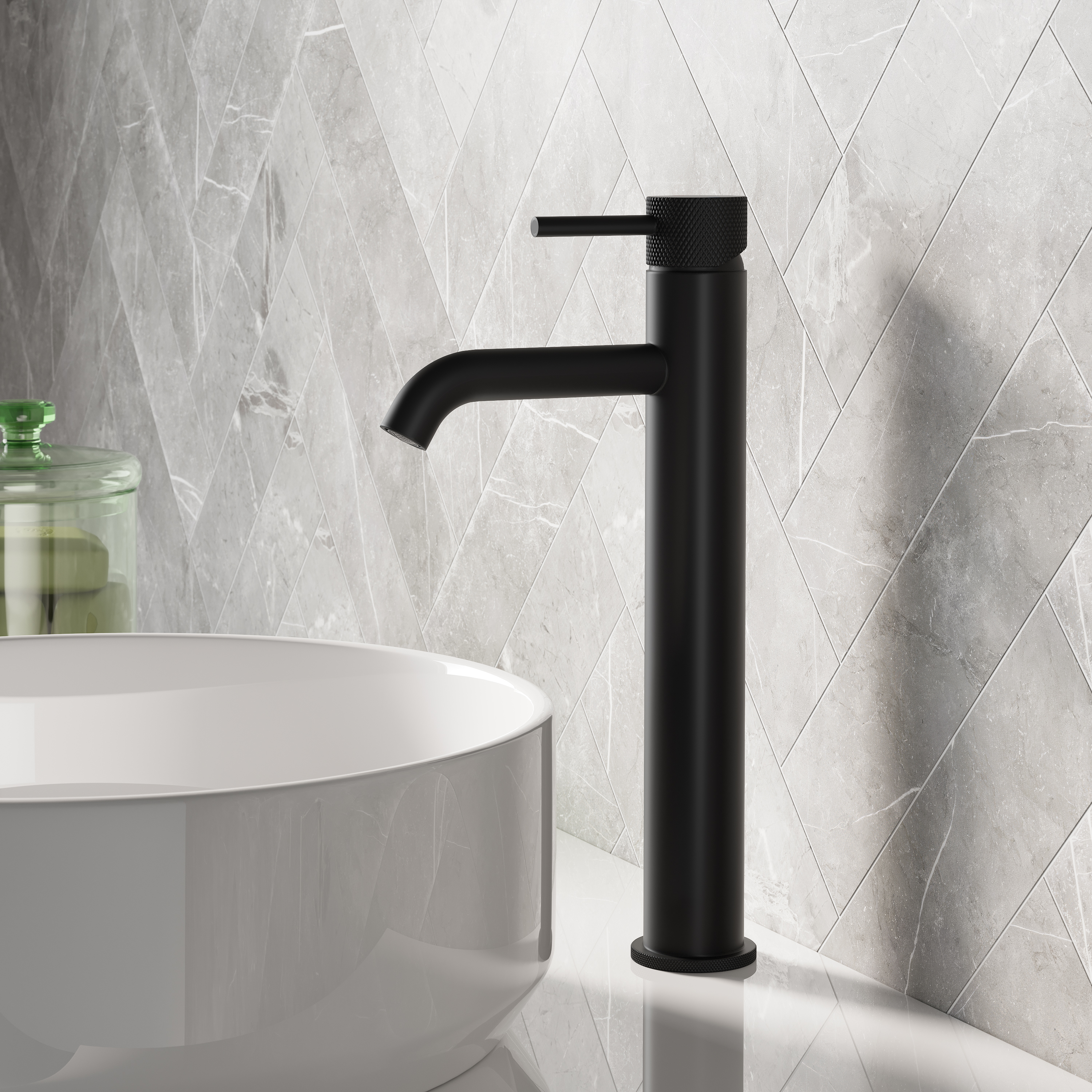 Harbour Clarity Knurled Tall Basin Mixer Tap
