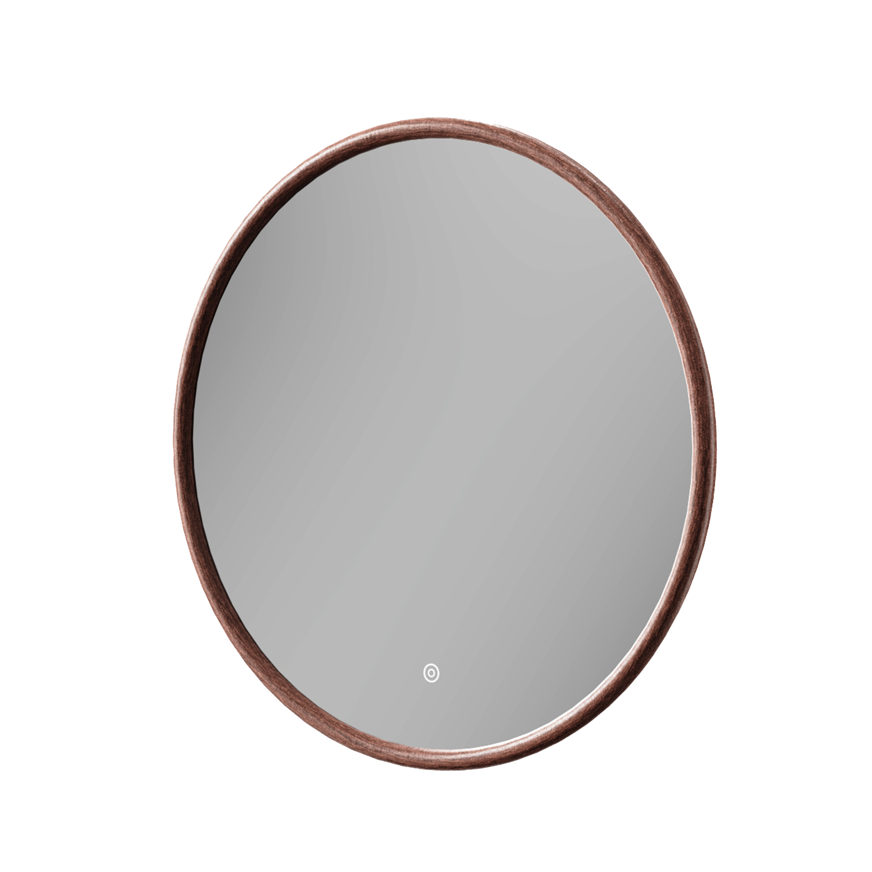 Alfie LED Illuminated Wood Framed Mirror with Trio Stone Wall Light in Dark Wood