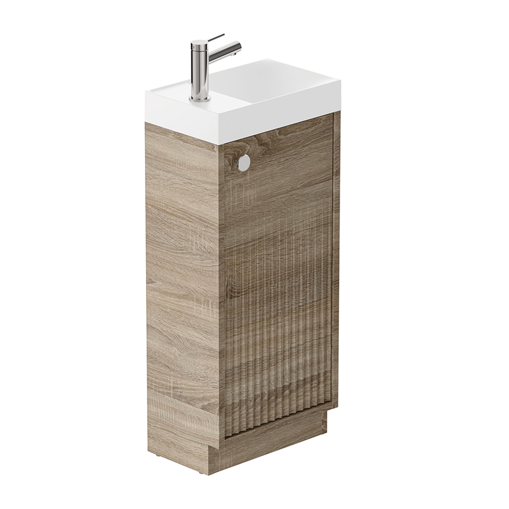 Vado Safari 400mm Fluted Cloakroom Floorstanding Vanity Unit & Basin