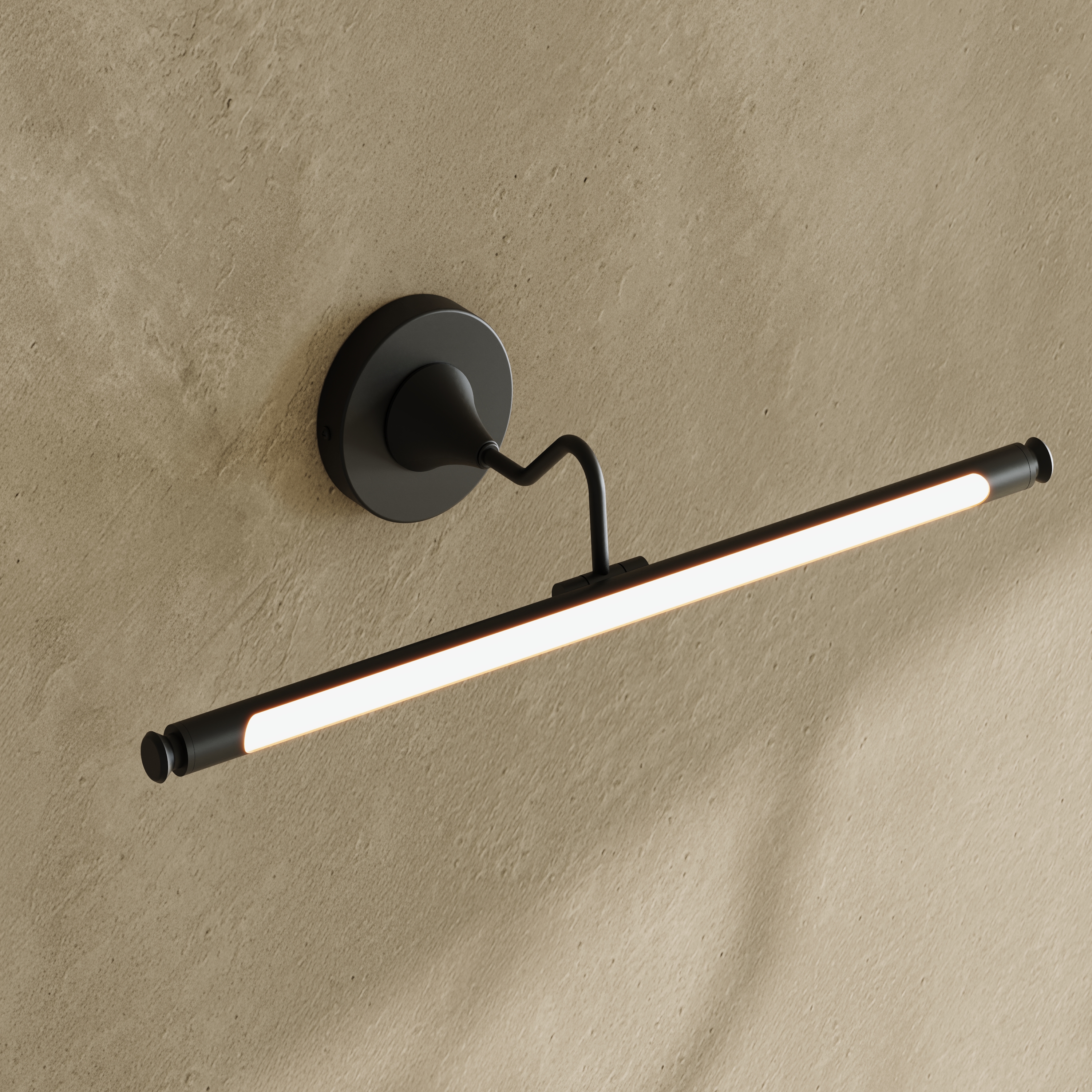 Finn Matt Black Framed Mirror with Picture Wall Light