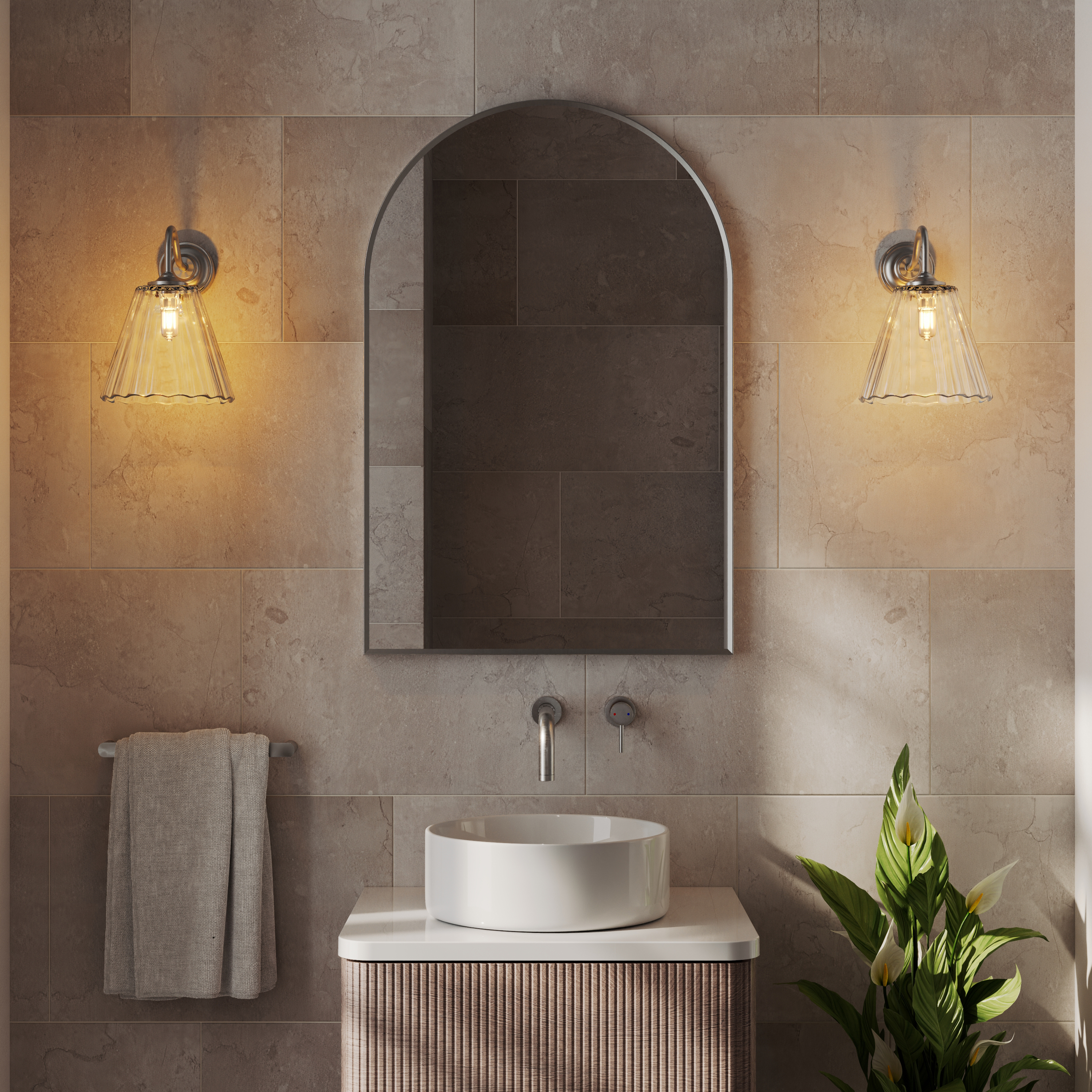 Butler & Rose Fluted Glass Shade Wall Light