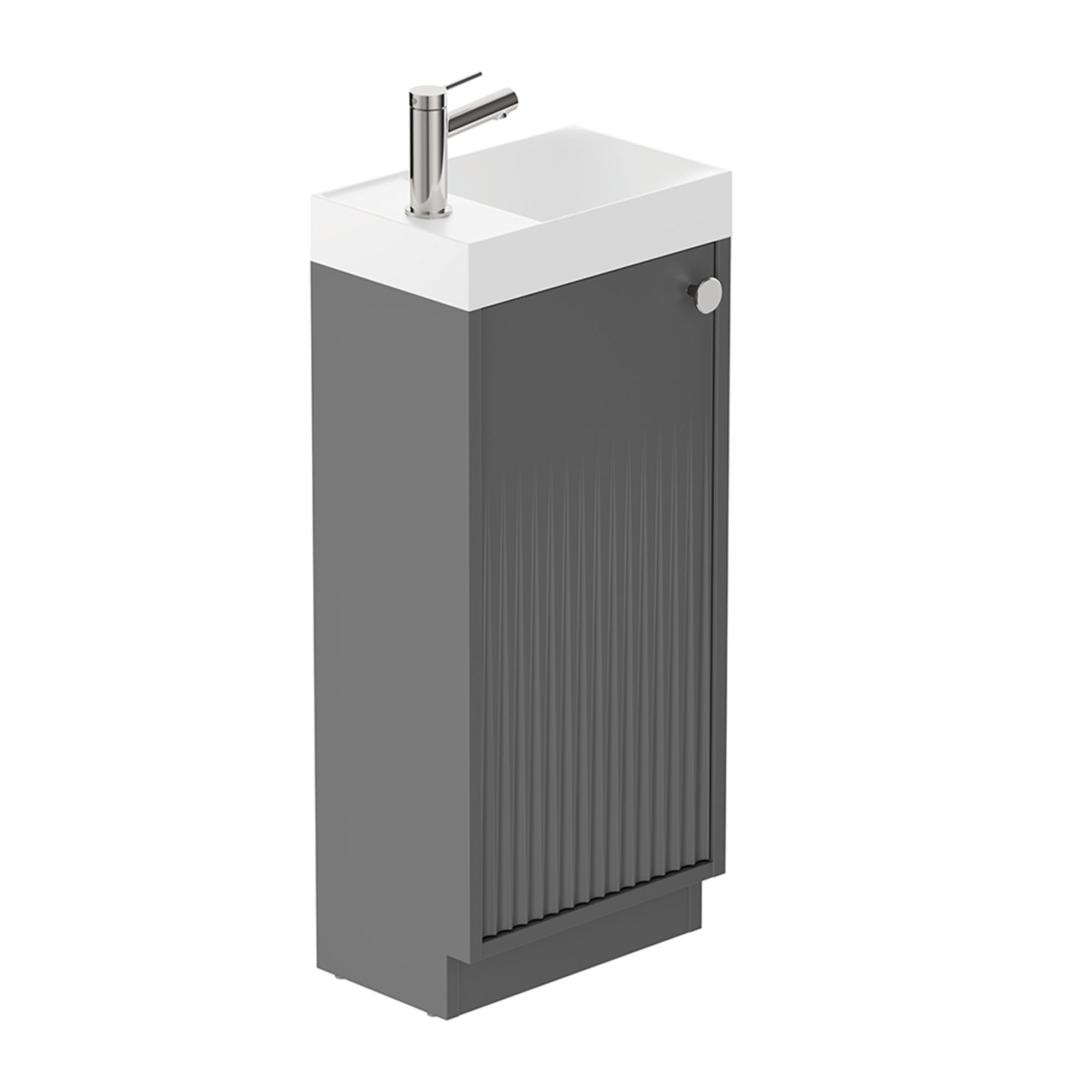 Vado Safari 400mm Fluted Cloakroom Floorstanding Vanity Unit & Basin