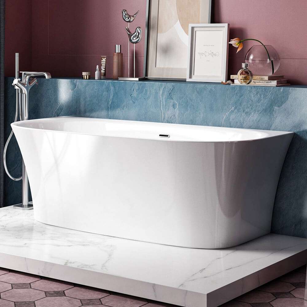 Charlotte Edwards Carme White Back to Wall Bath - 1700 x 800mm