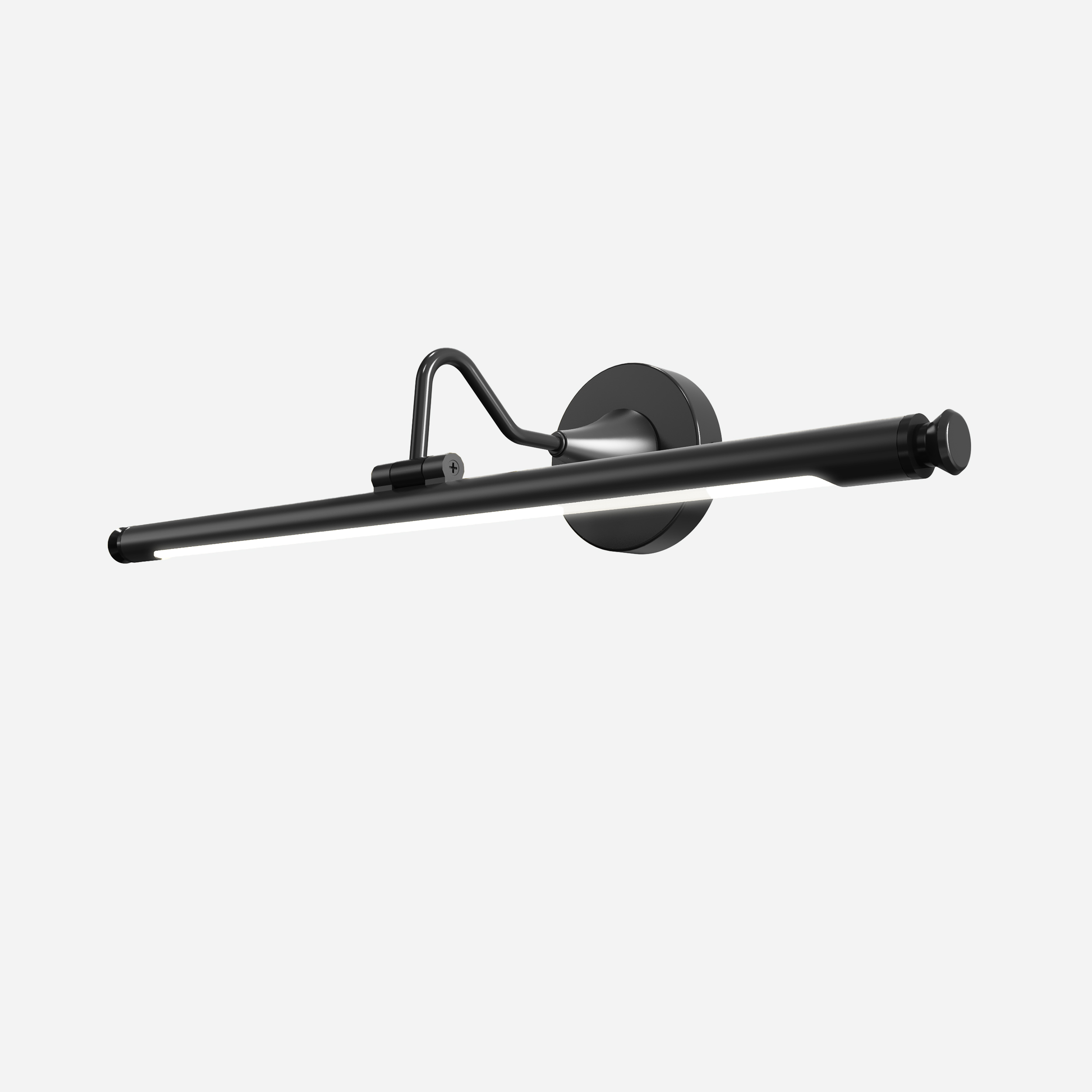 Finn Matt Black Framed Mirror with Picture Wall Light
