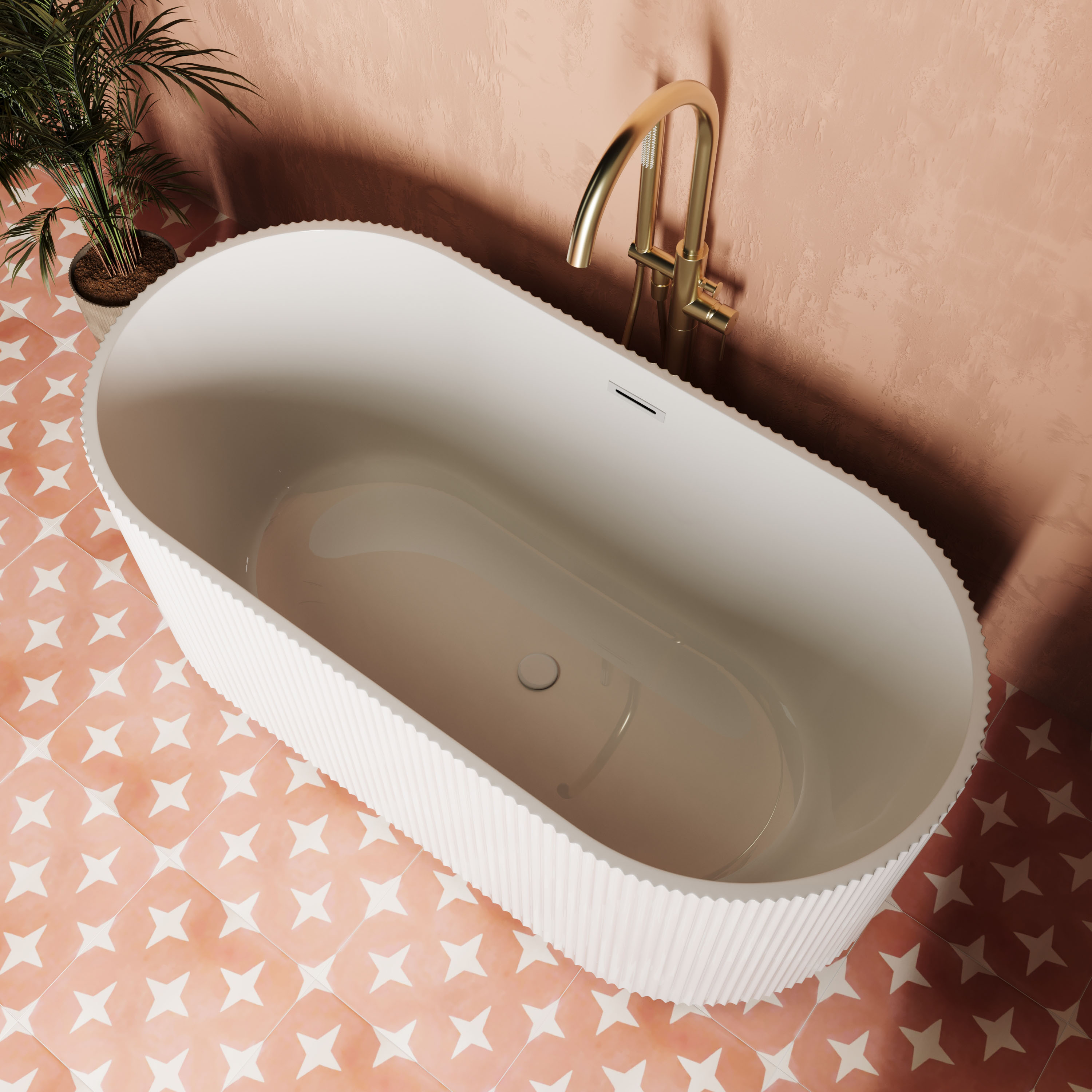 Billy Fluted Freestanding Bath - 1700 x 800mm