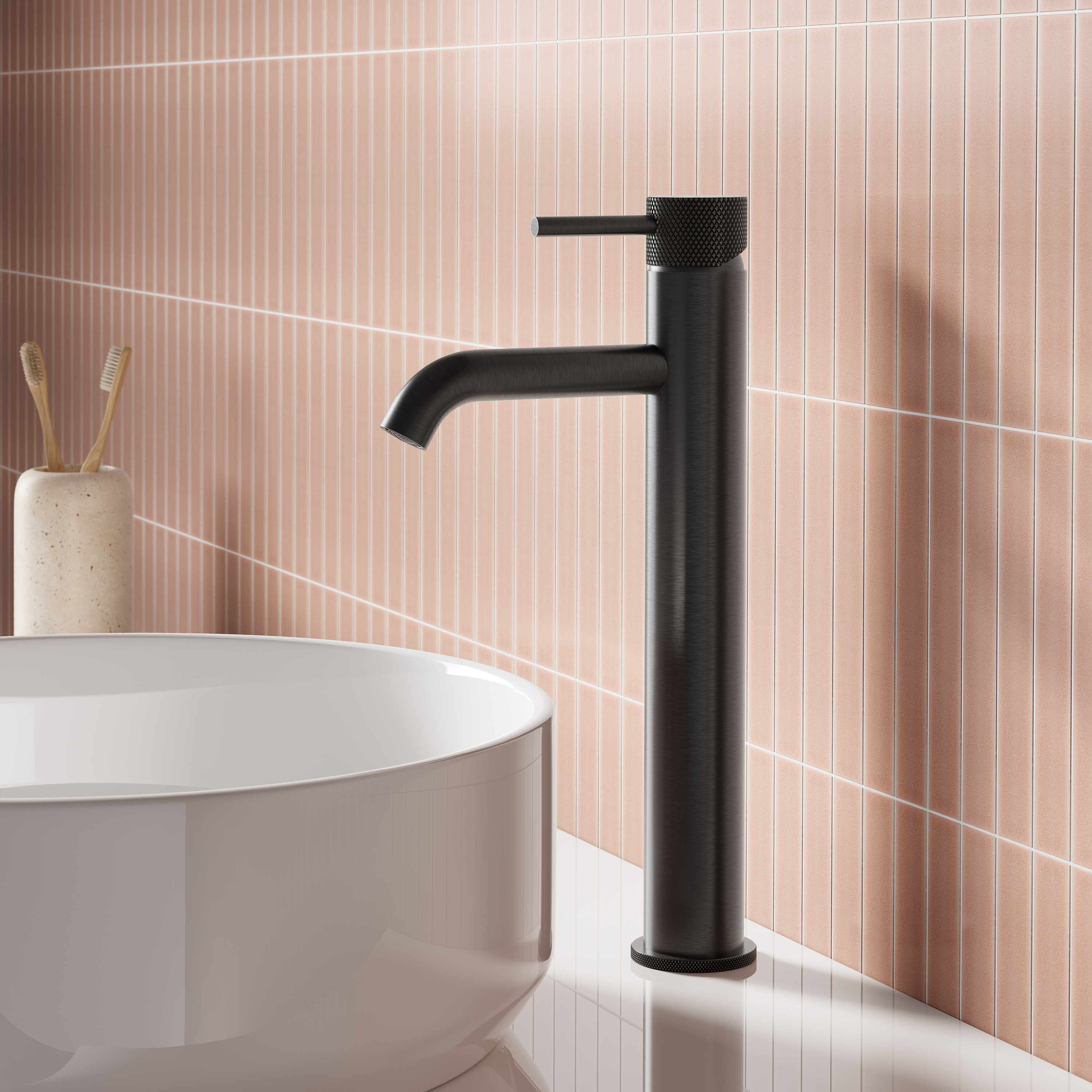 Harbour Clarity Knurled Tall Basin Mixer Tap