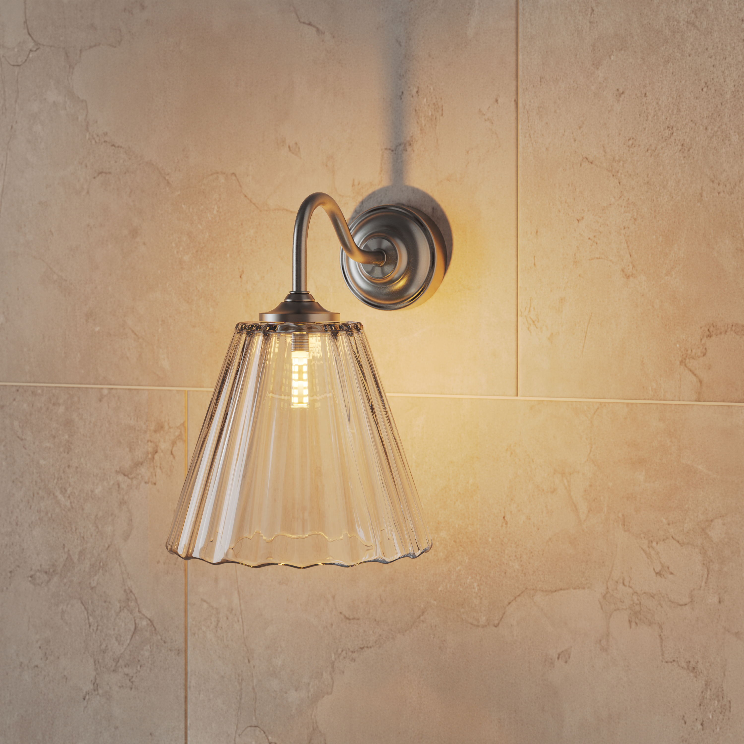 Butler & Rose Fluted Glass Shade Wall Light