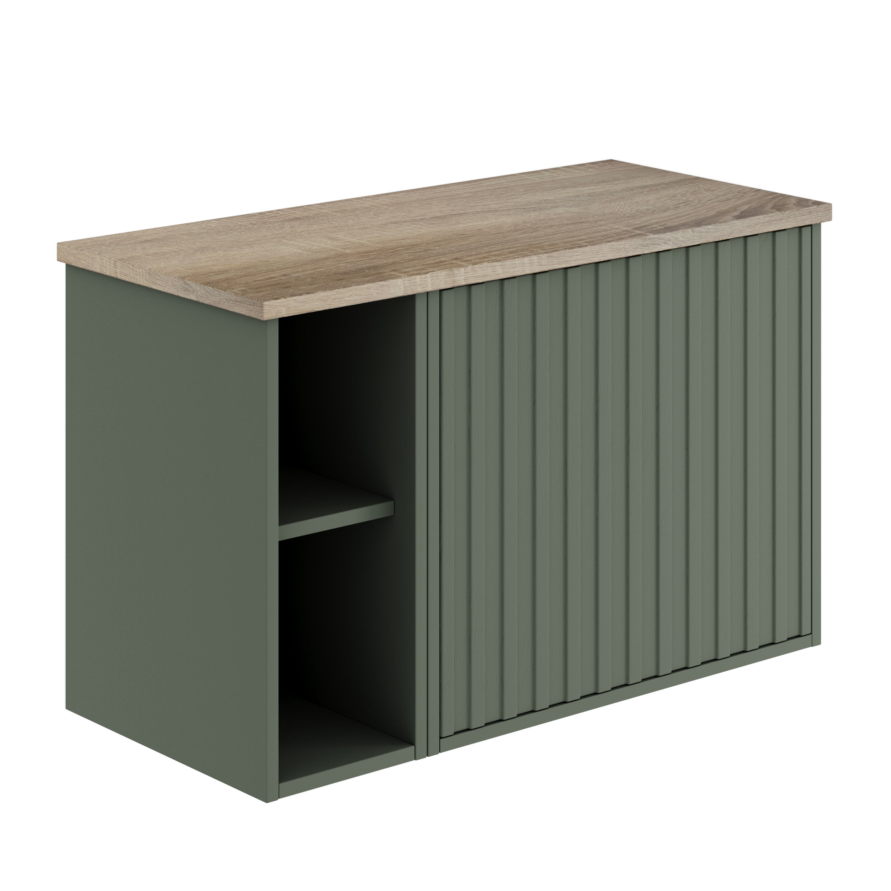 Billy 800mm Wall Hung Vanity Unit with Fluted Drawer Front & Countertop
