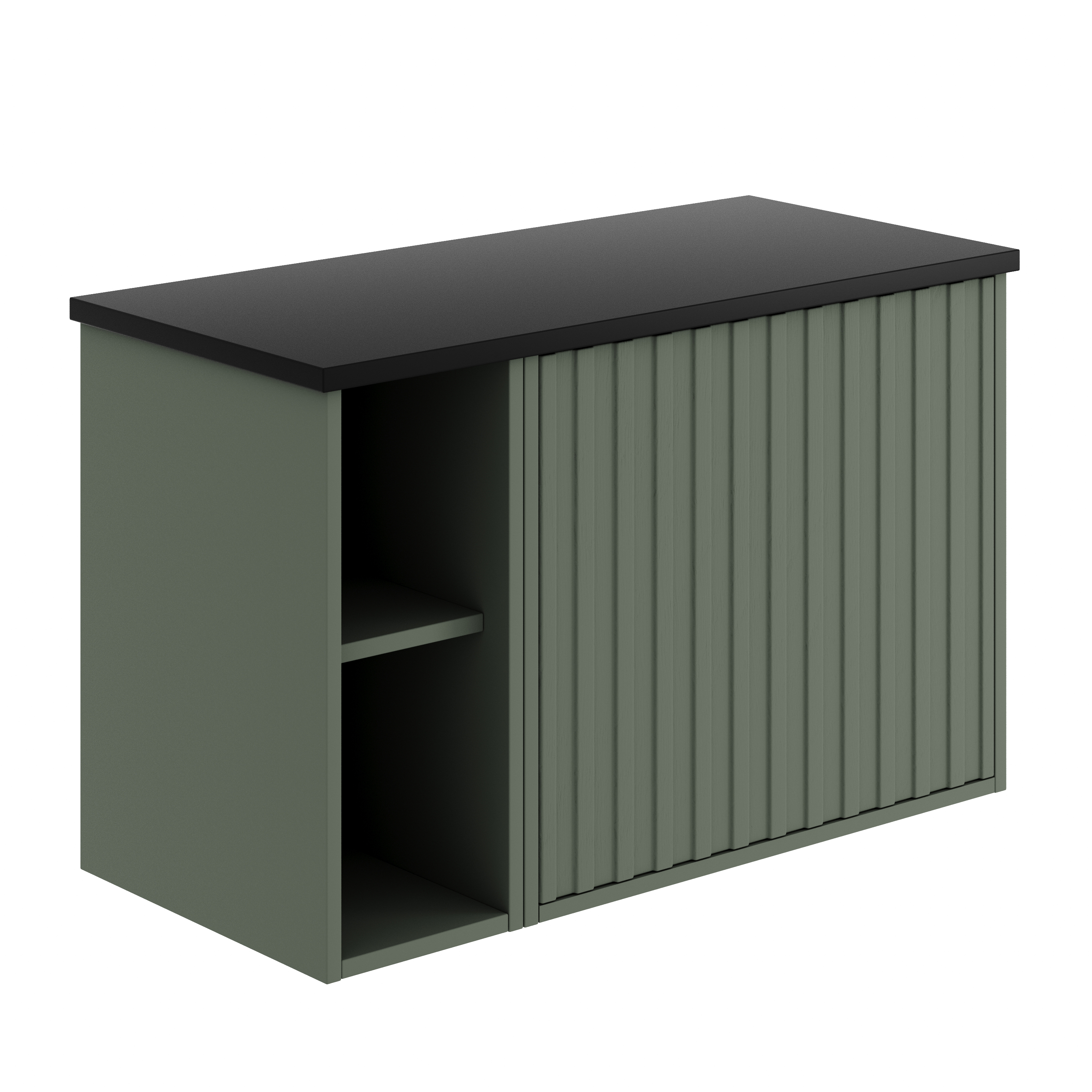 Billy 800mm Wall Hung Vanity Unit with Fluted Drawer Front & Countertop