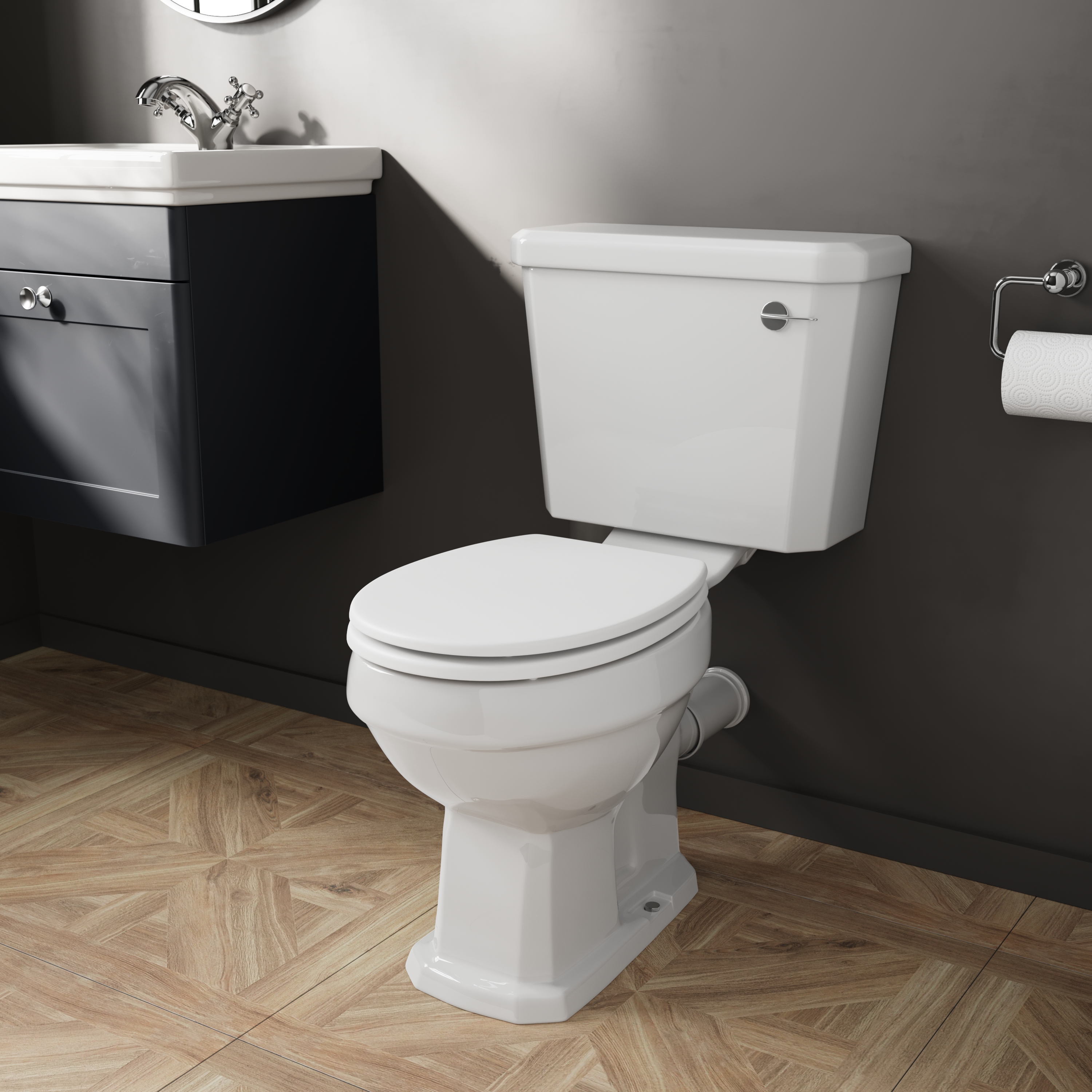 Butler & Rose Ophelia Traditional Close Coupled Toilet (Excluding Seat)